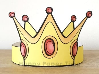 Princess paper crown printable template craft for kids birthday royal