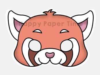 Red panda mask printable paper template asia jungle craft activity for kids