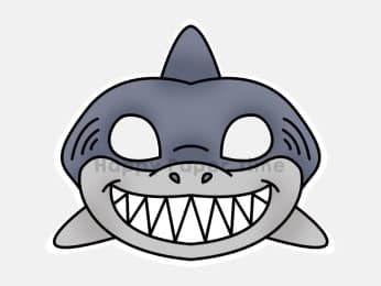 forfatter Spille computerspil Gravere Shark mask printable - Easy paper craft by Happy Paper Time