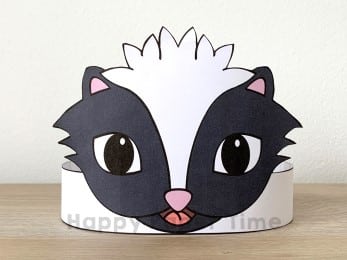 Skunk crown printable template paper craft for kids