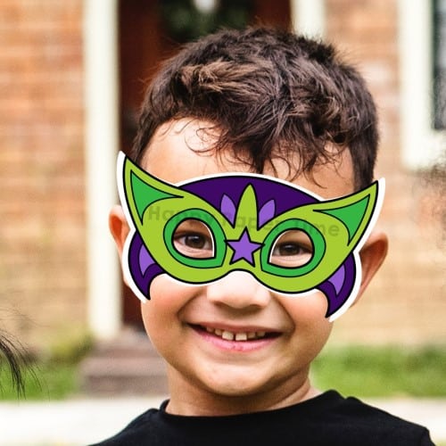Superhero mask printable paper template craft activity for kids