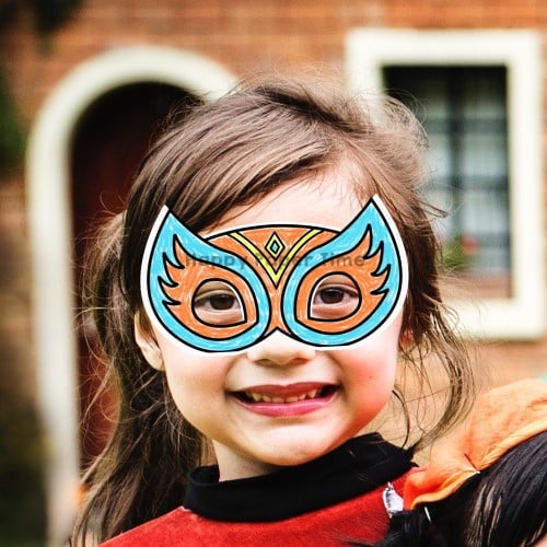 Superhero mask printable paper template coloring craft activity for kids