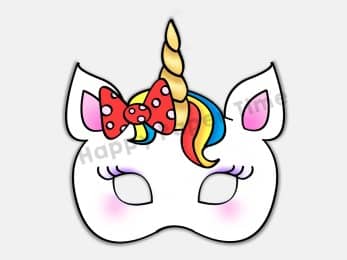Unicorn printable mask template craft activity for kids