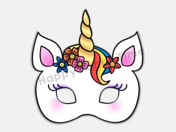 Unicorn printable mask template craft activity for kids