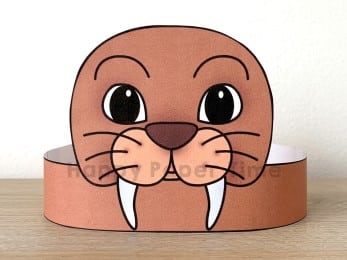 Walrus crown printable template paper craft for kids