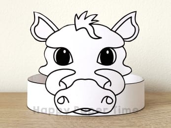 Warthog crown printable template paper coloring craft for kids