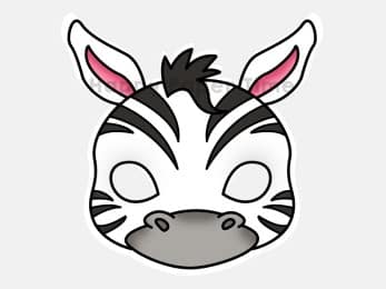Zebra mask printable paper template - Easy kid crafts -