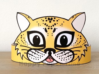 Cheetah paper crown template animal craft for kids
