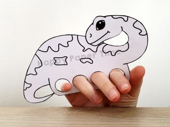 Brontosaurus finger puppet dinosaur template printable coloring craft activity for kids