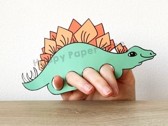 Stegosaurus finger puppet dinosaur template printable craft activity for kids