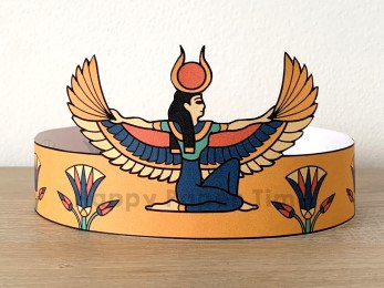 Ancient Egypt Isis crown printable template paper craft for kids