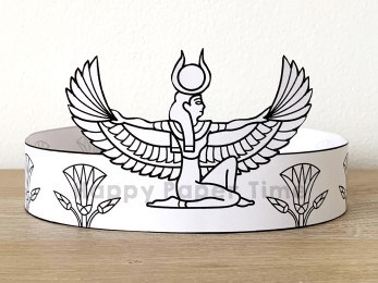 Ancient Egypt Isis crown printable template paper coloring craft for kids