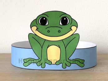 Frog crown printable template paper animal craft for kids
