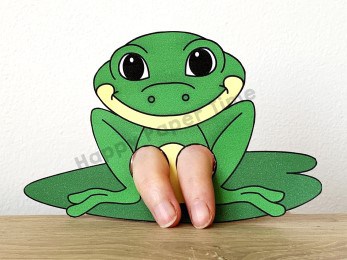 Frog finger puppet template printable animal craft activity for kids