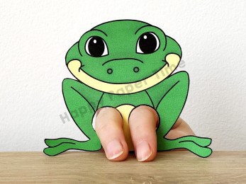 Frog finger puppet template printable animal craft activity for kids
