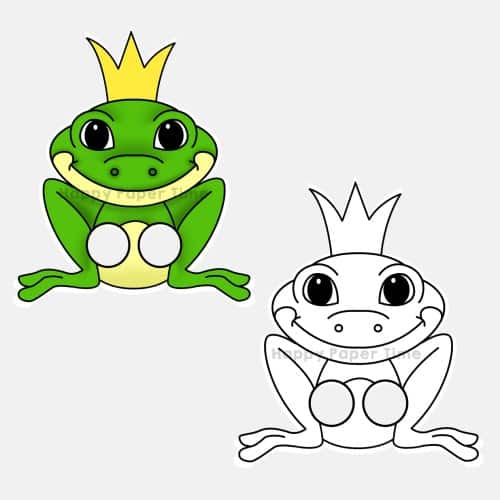 frog prince finger puppet animal printable paper craft template