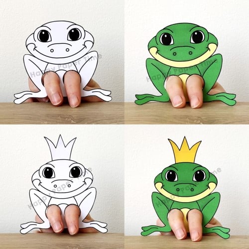 Frog finger puppets paper printable animal craft activity for kids