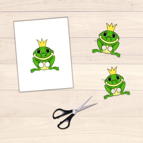 Frog prince finger puppet template printable animal craft activity for kids