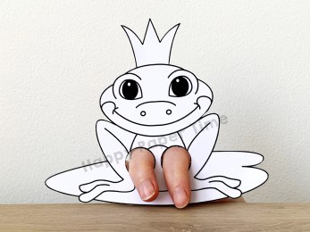 Frog prince finger puppet template printable animal coloring craft activity for kids