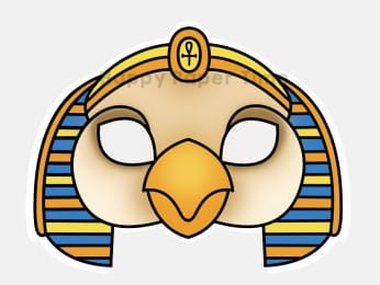 Horus mask printable paper template ancient Egypt craft activity for kids