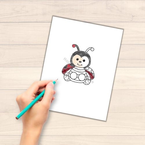 Ladybug finger puppet template printable insect coloring craft activity for kids