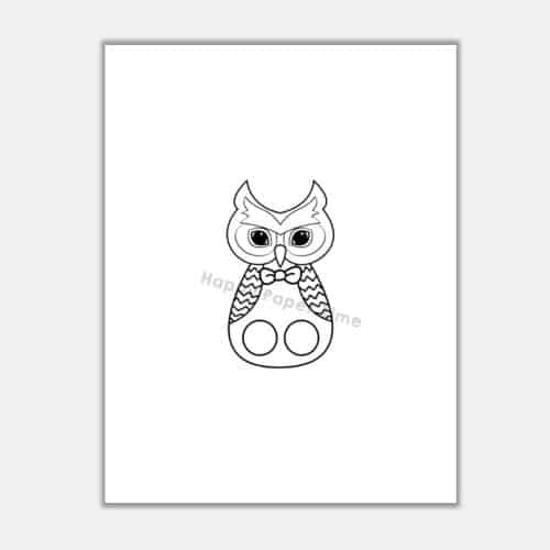 Owl paper puppet woodland forest animal template printable coloring craft activity for kids