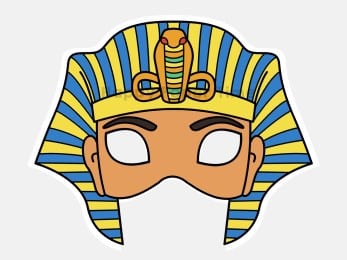 Pharaoh mask printable paper template ancient Egypt craft activity for kids