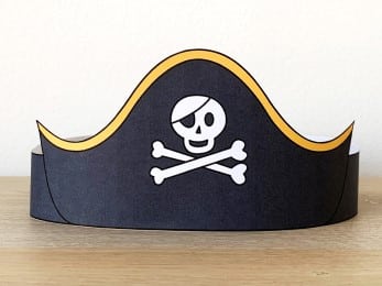 Pirate paper hat printable party activity for kids