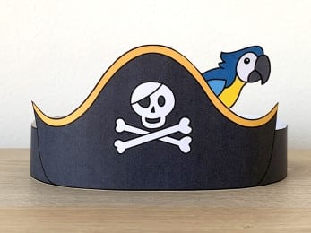 Pirate paper hat printable party activity for kids