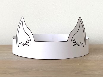 cat ears paper crown printable coloring craft activity for kids