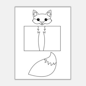 Fox toilet paper roll craft coloring activity for kids