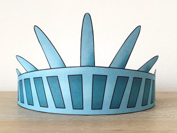 Statue of Liberty paper crown costume printable party craft activity for kids