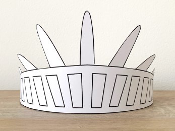 Statue of Liberty paper crown costume printable coloring party craft activity for kids