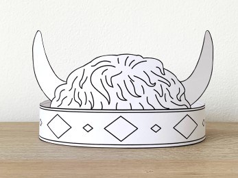 Native American bison paper headband printable coloring craft activity for kids