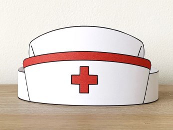 Nurse cap printable paper crown - Easy kids crafts by Happy Paper Time