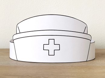 Nurse cap coloring paper crown - Easy kids crafts by Happy Paper Time