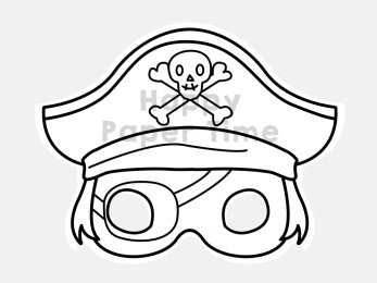 Pirate captain mask paper printable costume coloring crafting activity for kids