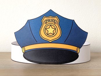 Police cap paper crown printable craft activity for kids