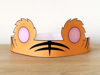 Tiger ears paper crown printable craft activity for kids