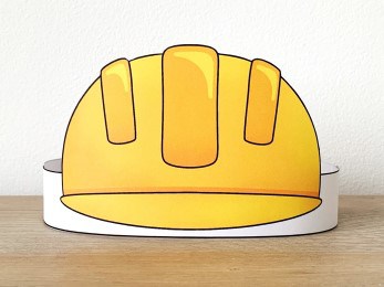 construction worker builder helmet paper crown printable craft activity for kids