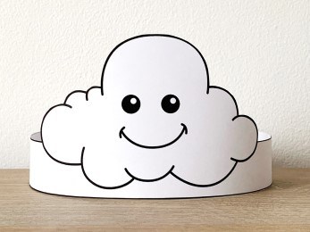 Cloud paper crown printable coloring costume craft activity for kids