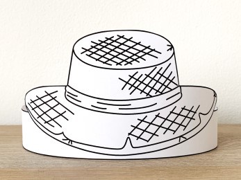 farmer straw hat paper crown printable coloring gardener craft activity for kids