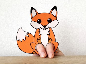 fox finger puppet template printable woodland animal craft activity for kids