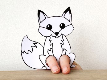 fox finger puppet template printable woodland animal coloring craft activity for kids
