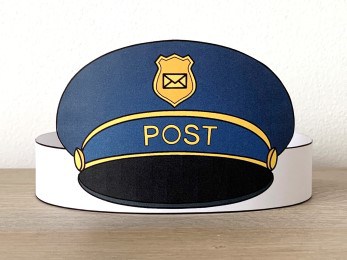 postman cap paper crown printable craft activity for kids
