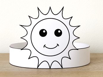 Sun paper crown printable coloring costume craft activity for kids