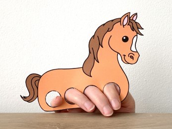 horse finger puppet template printable farm animal craft activity for kids