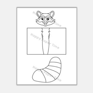 Raccoon toilet paper roll animal coloring craft activity for kids