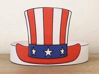 Uncle Sam hat paper crown printable craft activity for kids