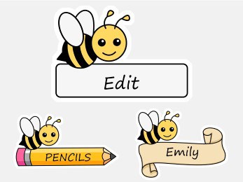 Bee labels name tags printable classroom decoration animal